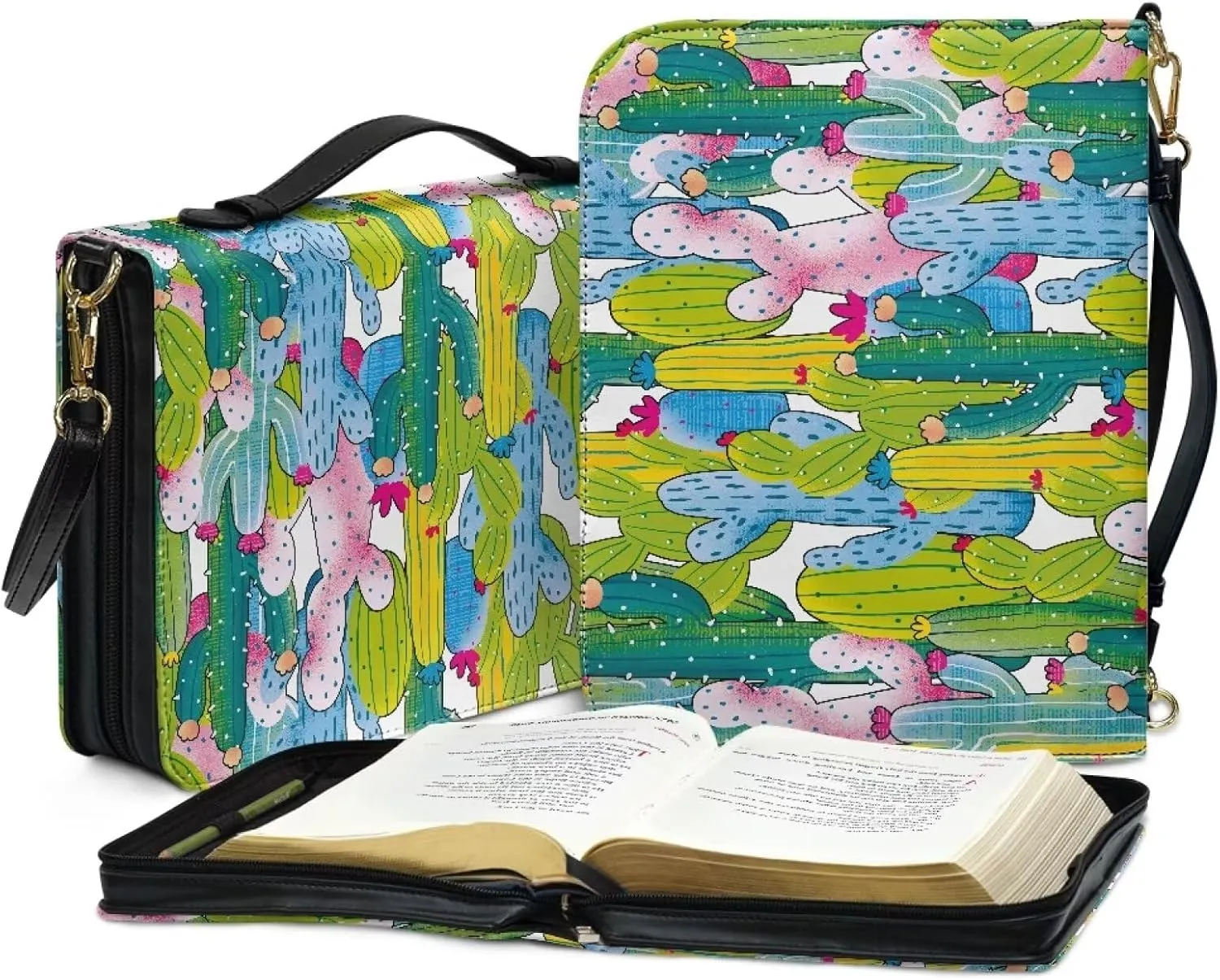 Modern PU Leather Bible Cover with Shoulder Strap Church Book Cover,Carrying Book Case Crossbody Bag