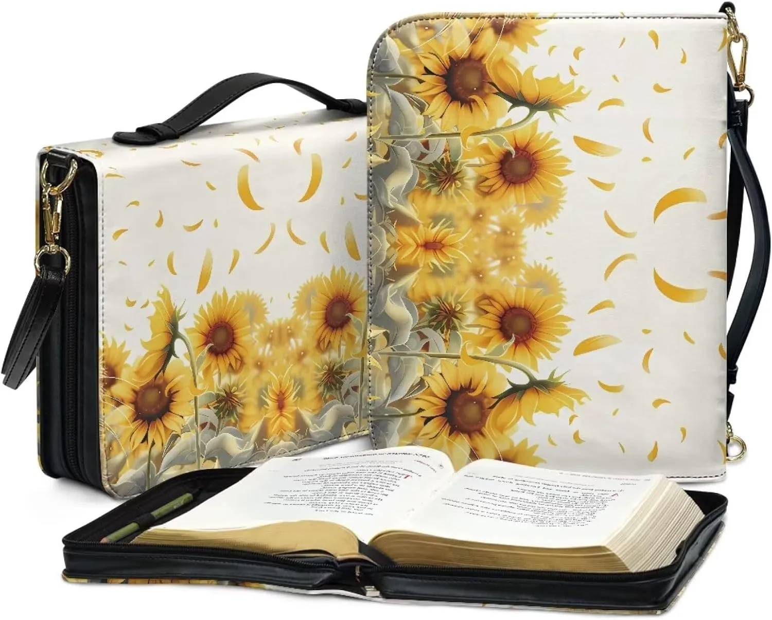 Modern PU Leather Bible Cover with Shoulder Strap Church Book Cover,Carrying Book Case Crossbody Bag