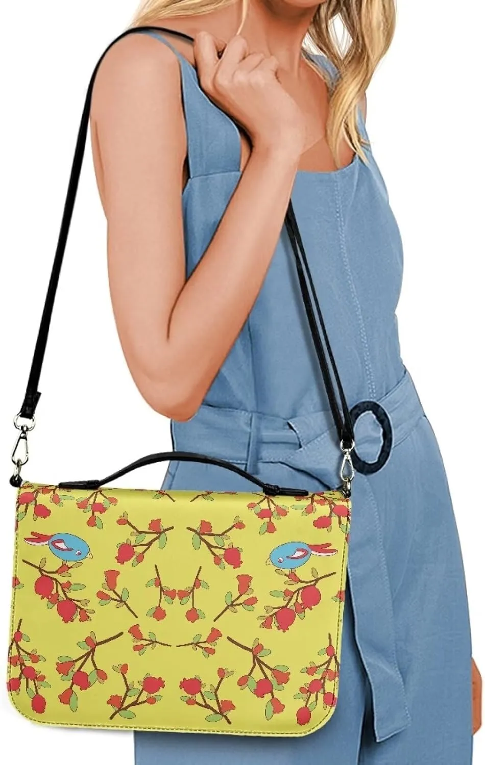 Modern PU Leather Bible Cover with Shoulder Strap Church Book Cover,Carrying Book Case Crossbody Bag