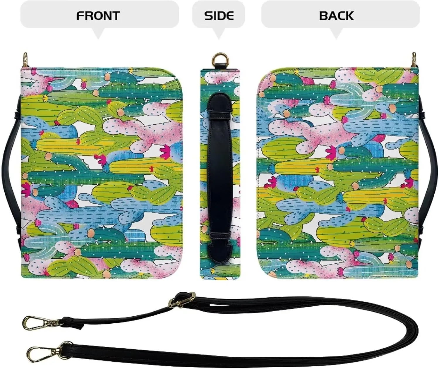 Modern PU Leather Bible Cover with Shoulder Strap Church Book Cover,Carrying Book Case Crossbody Bag