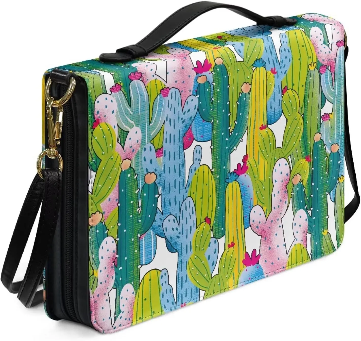 Modern PU Leather Bible Cover with Shoulder Strap Church Book Cover,Carrying Book Case Crossbody Bag