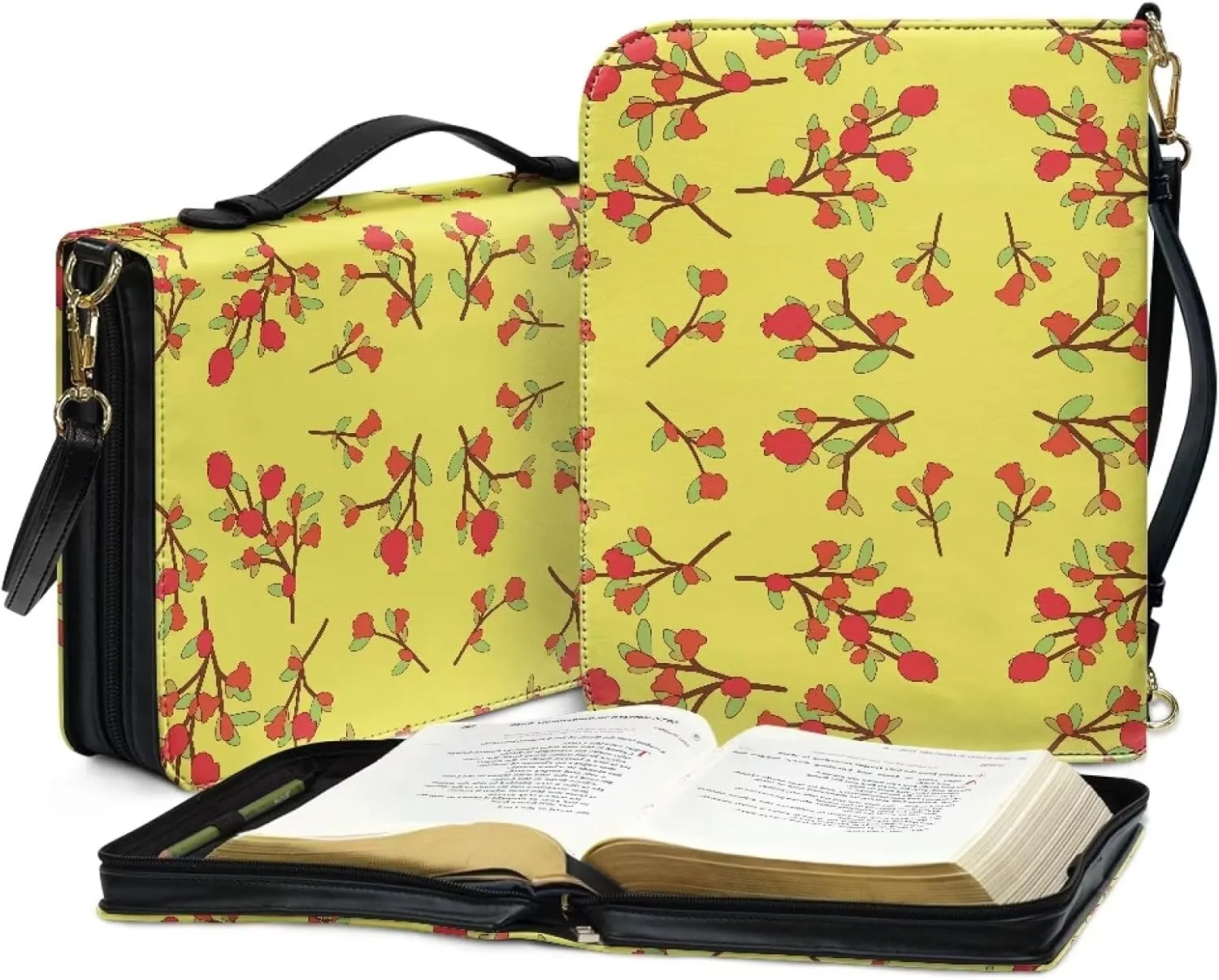 Modern PU Leather Bible Cover with Shoulder Strap Church Book Cover,Carrying Book Case Crossbody Bag