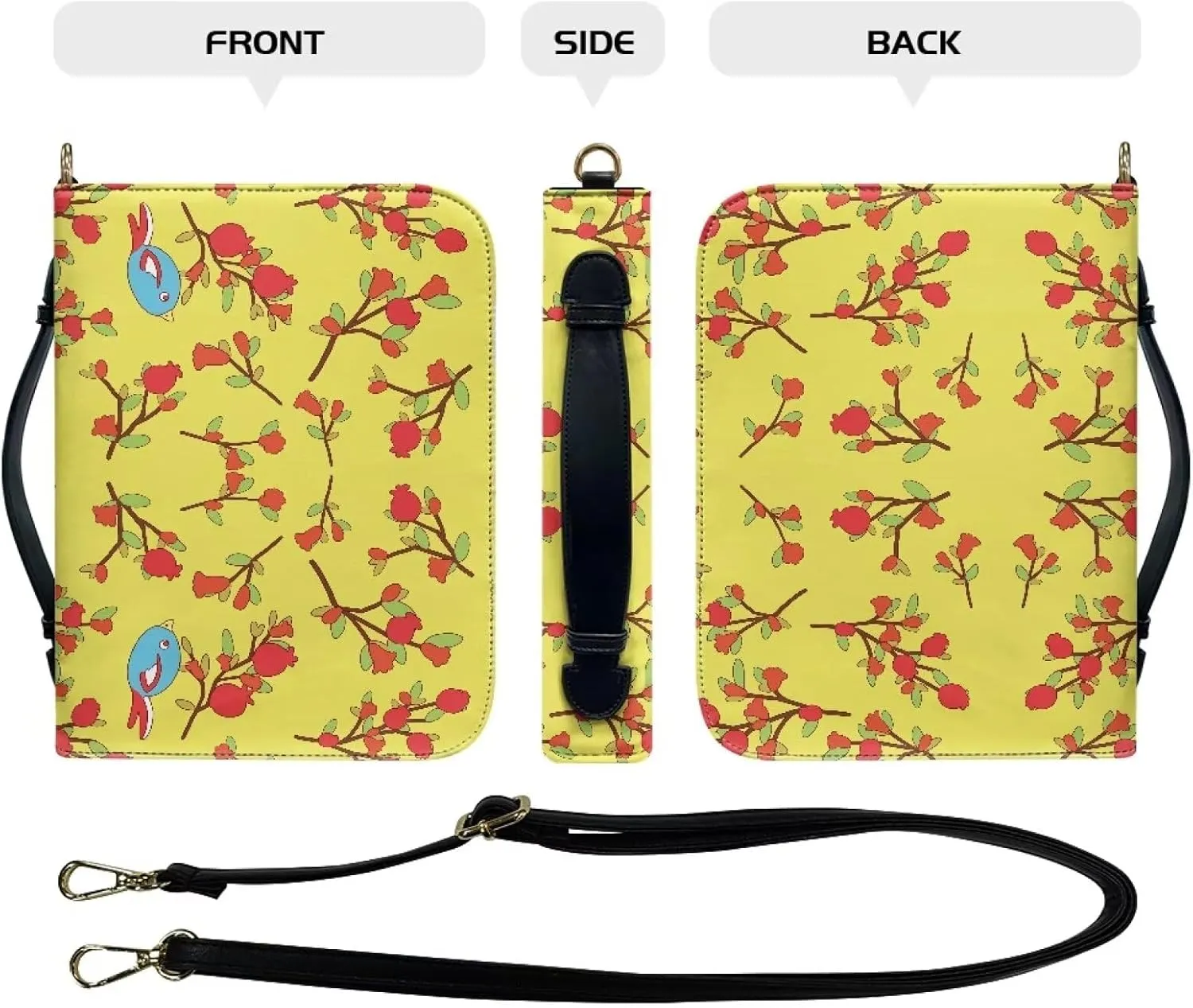 Modern PU Leather Bible Cover with Shoulder Strap Church Book Cover,Carrying Book Case Crossbody Bag