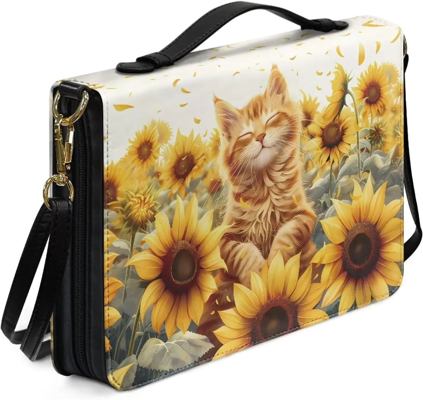 Modern PU Leather Bible Cover with Shoulder Strap Church Book Cover,Carrying Book Case Crossbody Bag