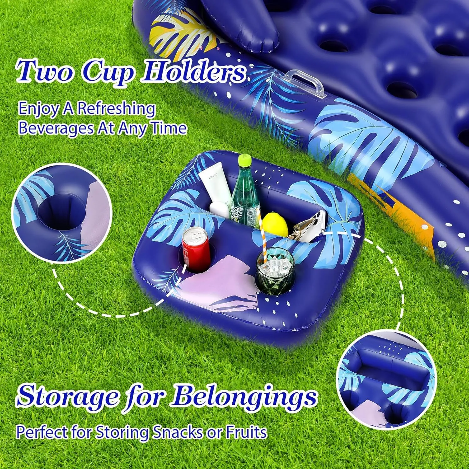 MoKo Pool Floats Adult, Inflatable Chairs, Pool Floaties, Inflatable Pool Toys with Cup Holders for Beach Party Water Park