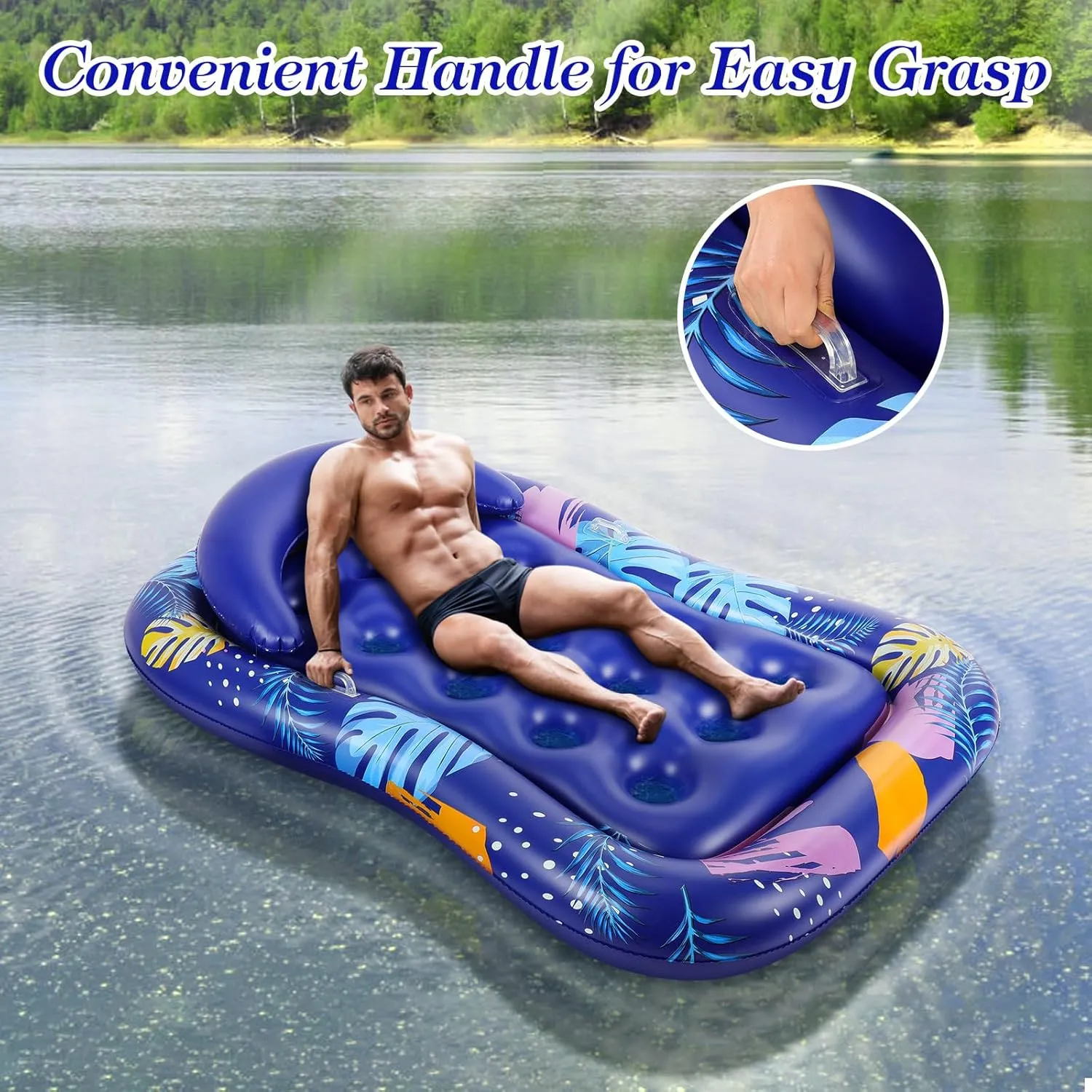 MoKo Pool Floats Adult, Inflatable Chairs, Pool Floaties, Inflatable Pool Toys with Cup Holders for Beach Party Water Park