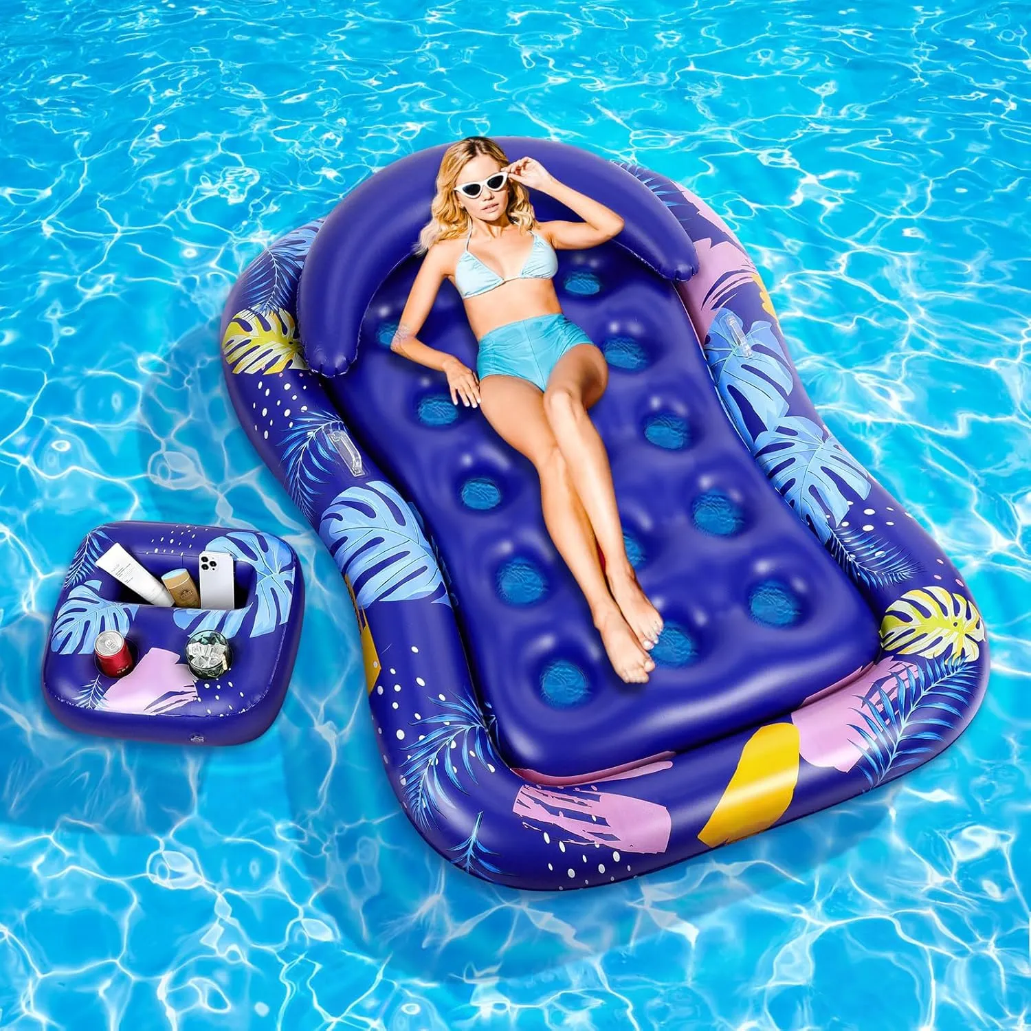 MoKo Pool Floats Adult, Inflatable Chairs, Pool Floaties, Inflatable Pool Toys with Cup Holders for Beach Party Water Park