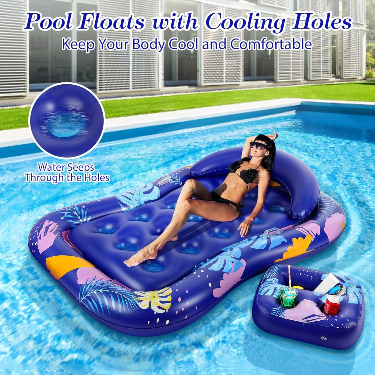 MoKo Pool Floats Adult, Inflatable Chairs, Pool Floaties, Inflatable Pool Toys with Cup Holders for Beach Party Water Park