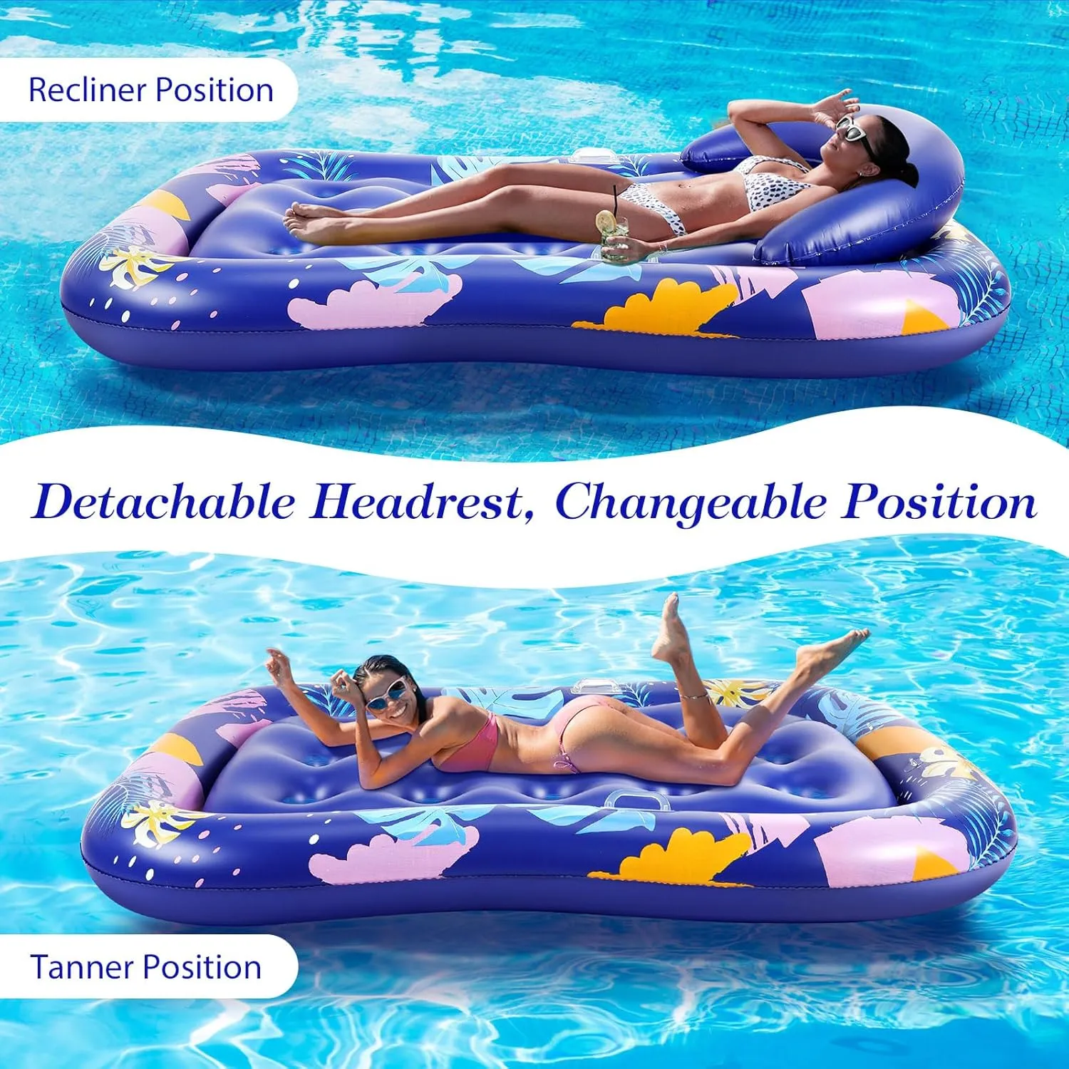 MoKo Pool Floats Adult, Inflatable Chairs, Pool Floaties, Inflatable Pool Toys with Cup Holders for Beach Party Water Park