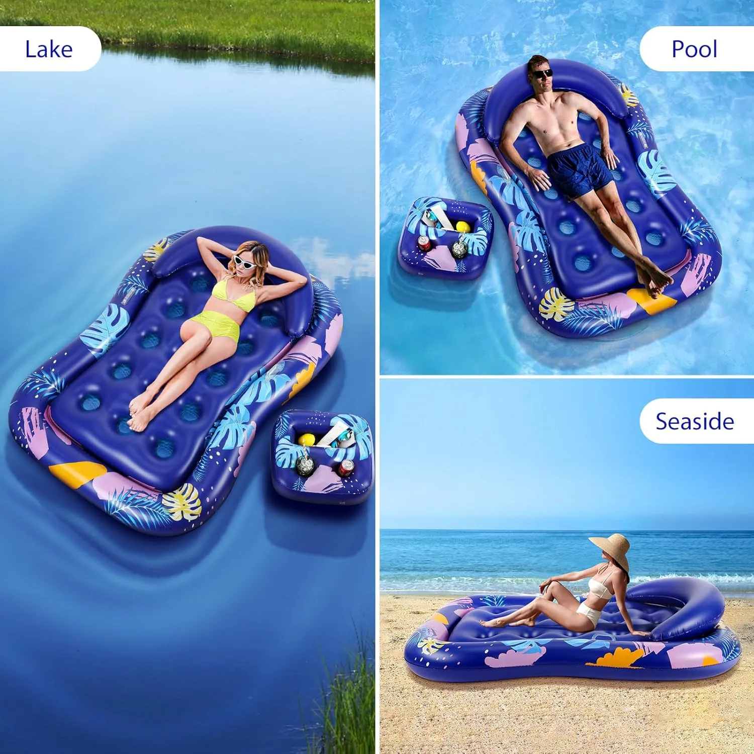 MoKo Pool Floats Adult, Inflatable Chairs, Pool Floaties, Inflatable Pool Toys with Cup Holders for Beach Party Water Park
