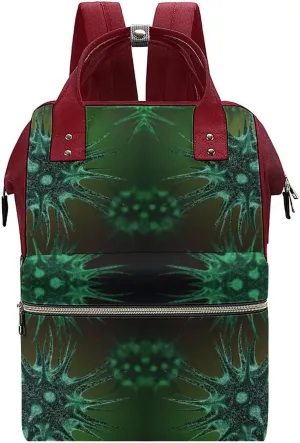 Molecules of The Virus Durable Travel Laptop Hiking Backpack Waterproof Fashion Print Bag for Work Park Red-Style