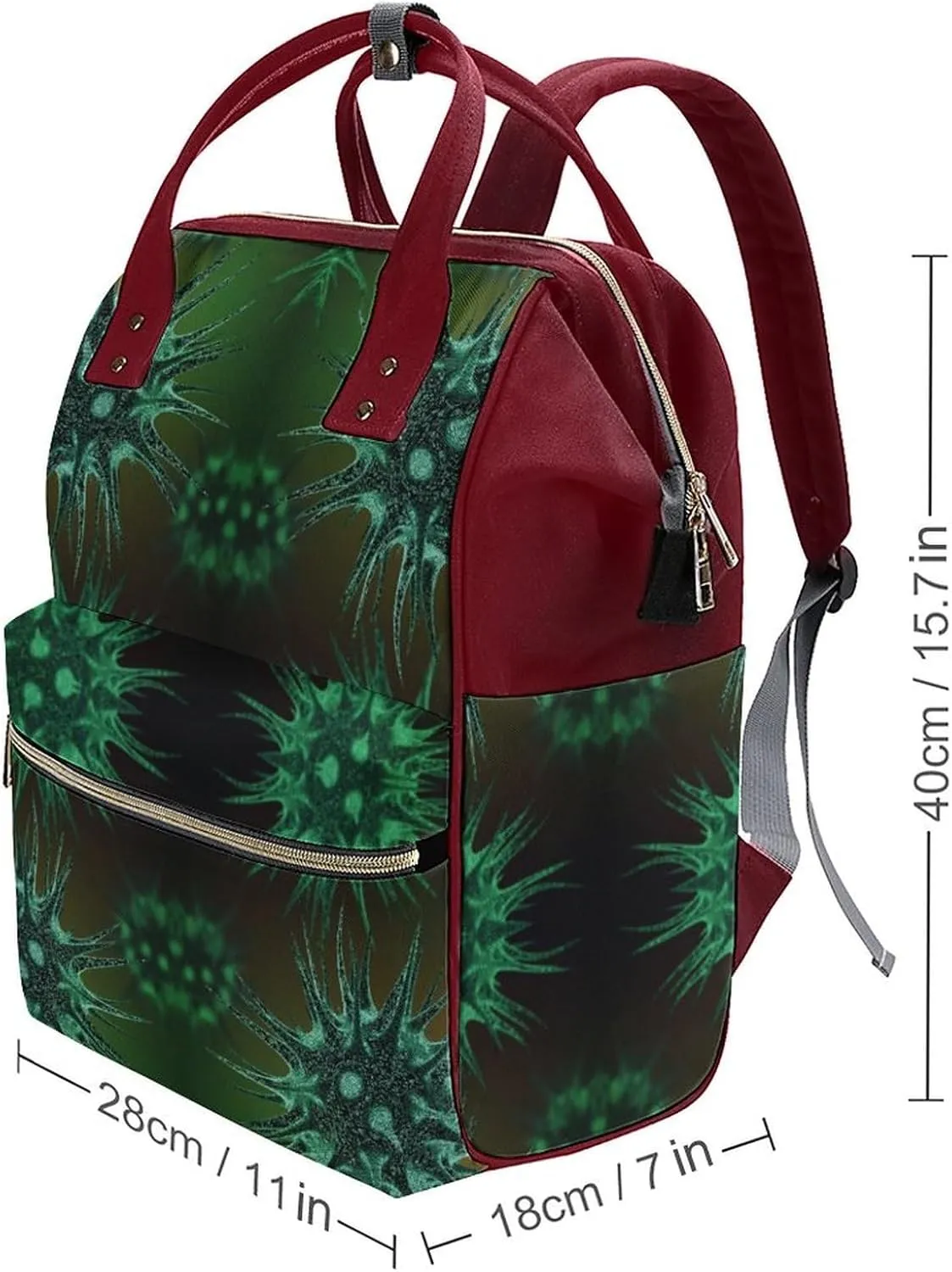 Molecules of The Virus Durable Travel Laptop Hiking Backpack Waterproof Fashion Print Bag for Work Park Red-Style