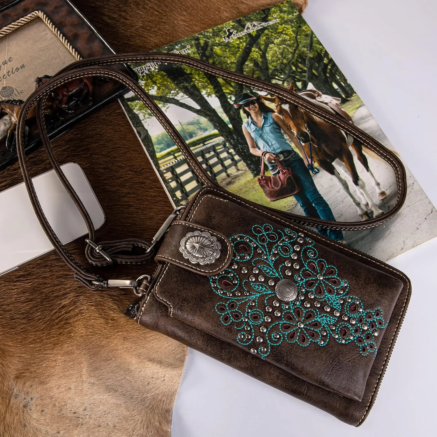 Montana West Small Crossbody Bags for Women Western Handbag with Cash Slots