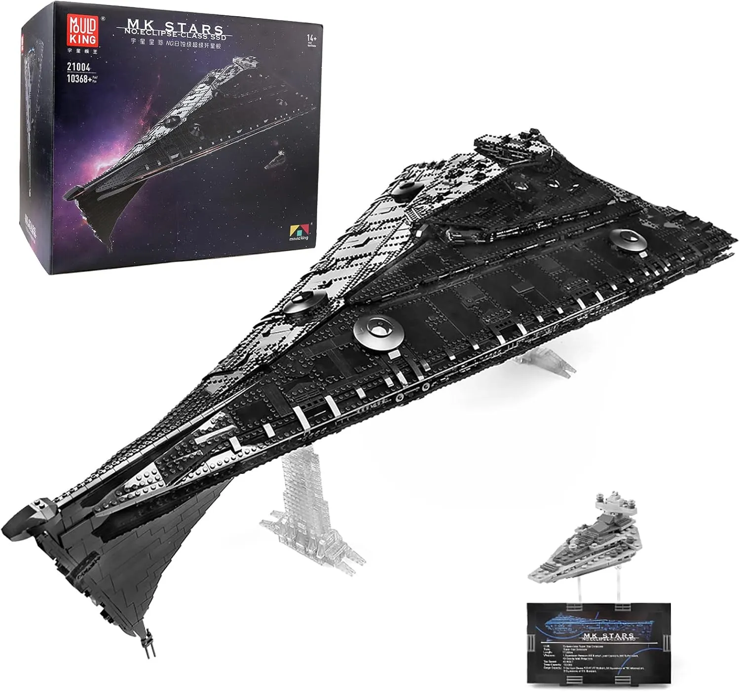 Mould King 21004 Super Star Destroyer Model, Eclipse-Class Imperial Star Destroyer Building Toy, 10368 Pcs UCS Assembly Awesome Building Kit Large Collection