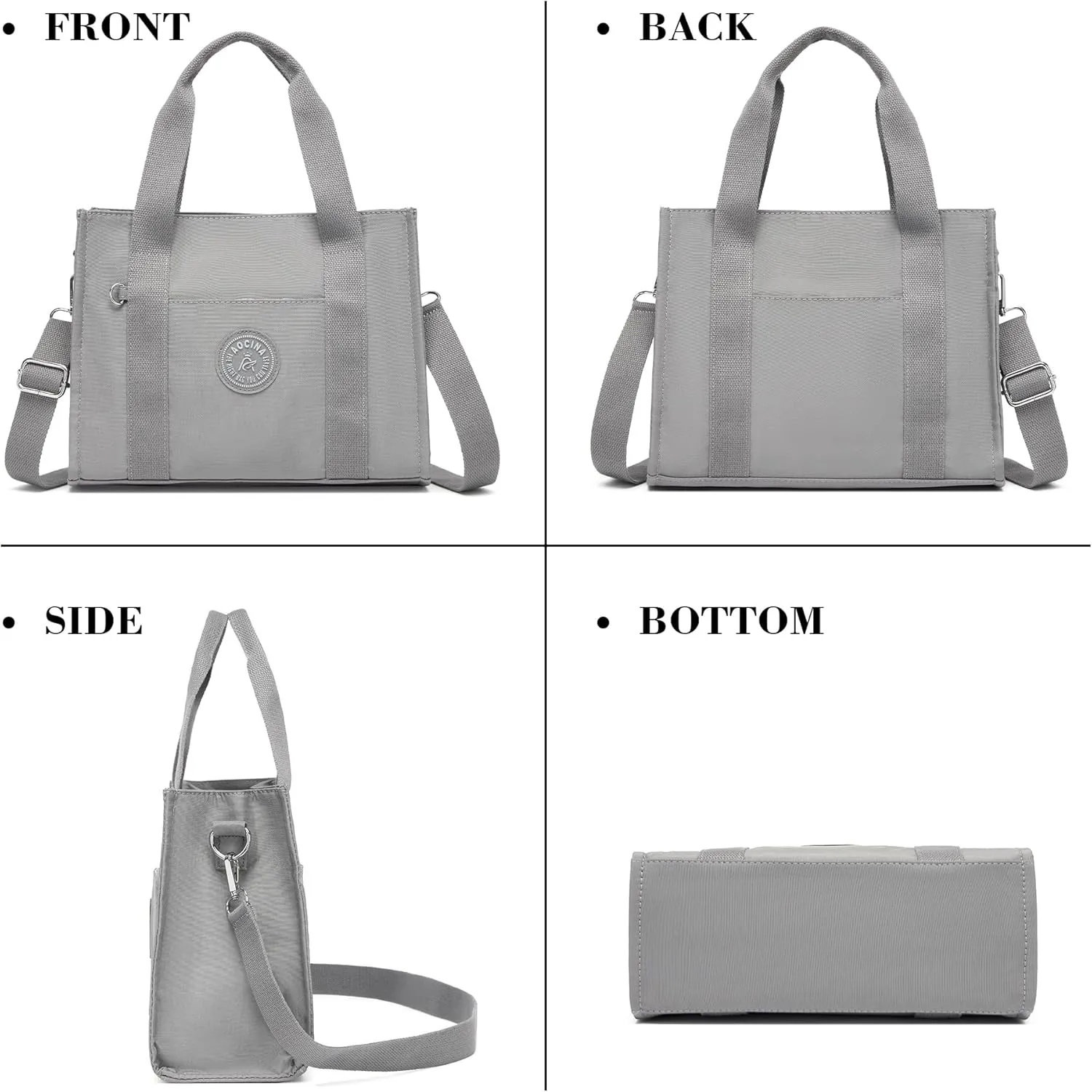Multi-Pocket Tote Bag for Women with Zipper Lightweight Crossbody Shoulder Bag for Work Travel Nurse College Gift