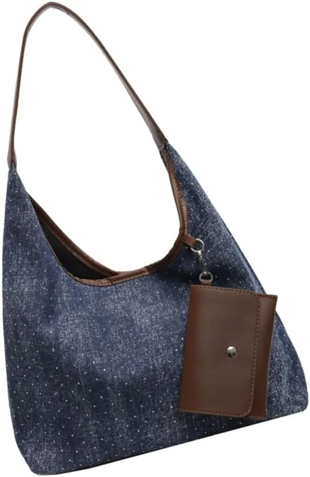 Multipurpose Western Styles Shoulder Bag for Modern Fashion Women Capacious Denims Handbag Large Underarm Bag Purse