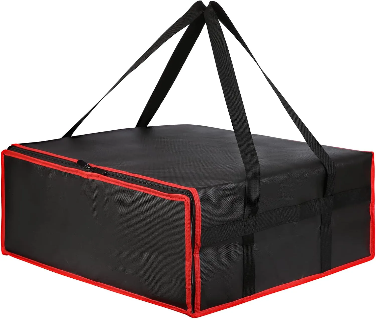 musbus Large Insulated Shopping Bag Thermal Bag Foldable Cooler Bag for Warm Delivery with Cold Cooling Function, Black-red, 20W x 20D x 8H, Modern
