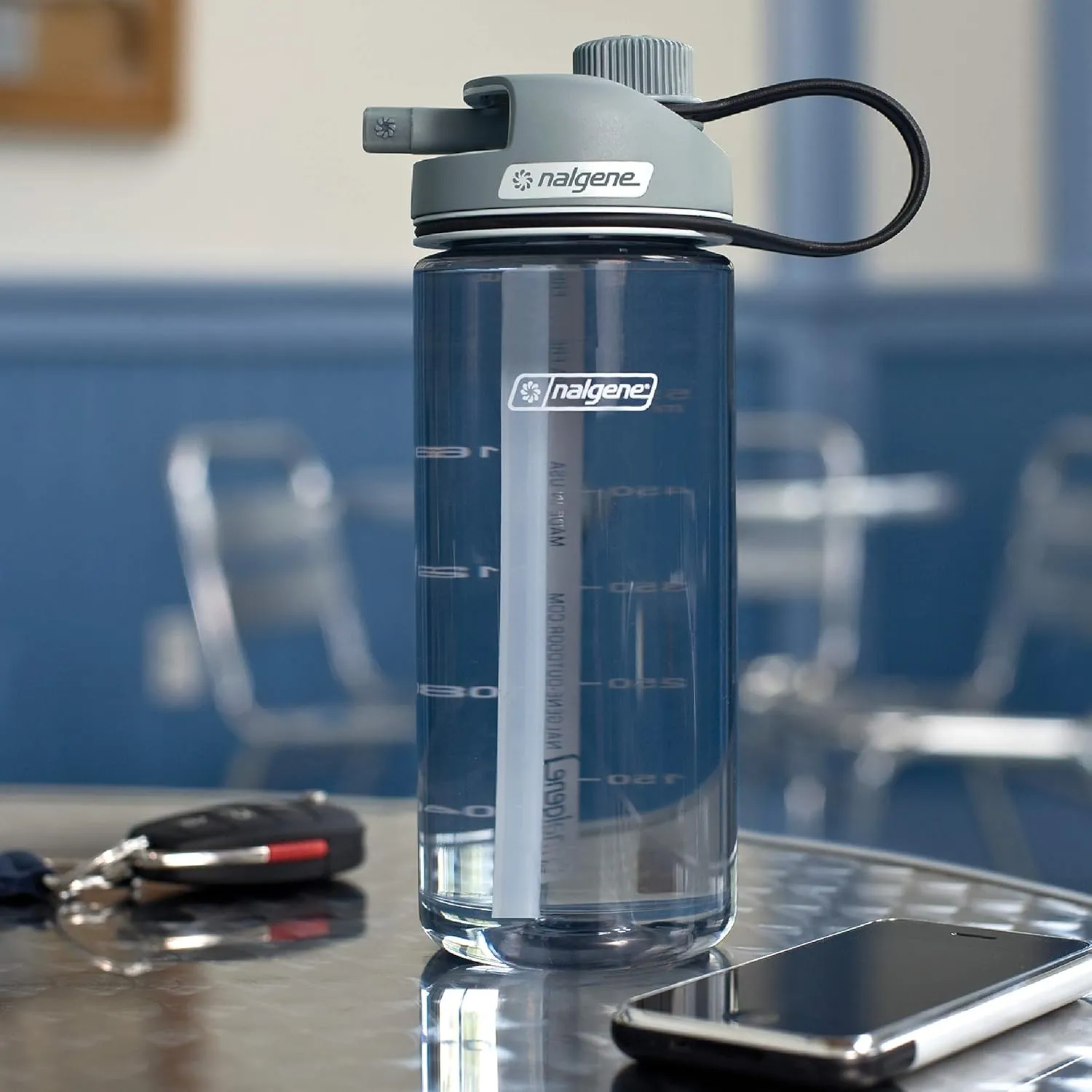 Nalgene Tritan 20oz MultiDrink BPA-Free Water Bottle, Blue