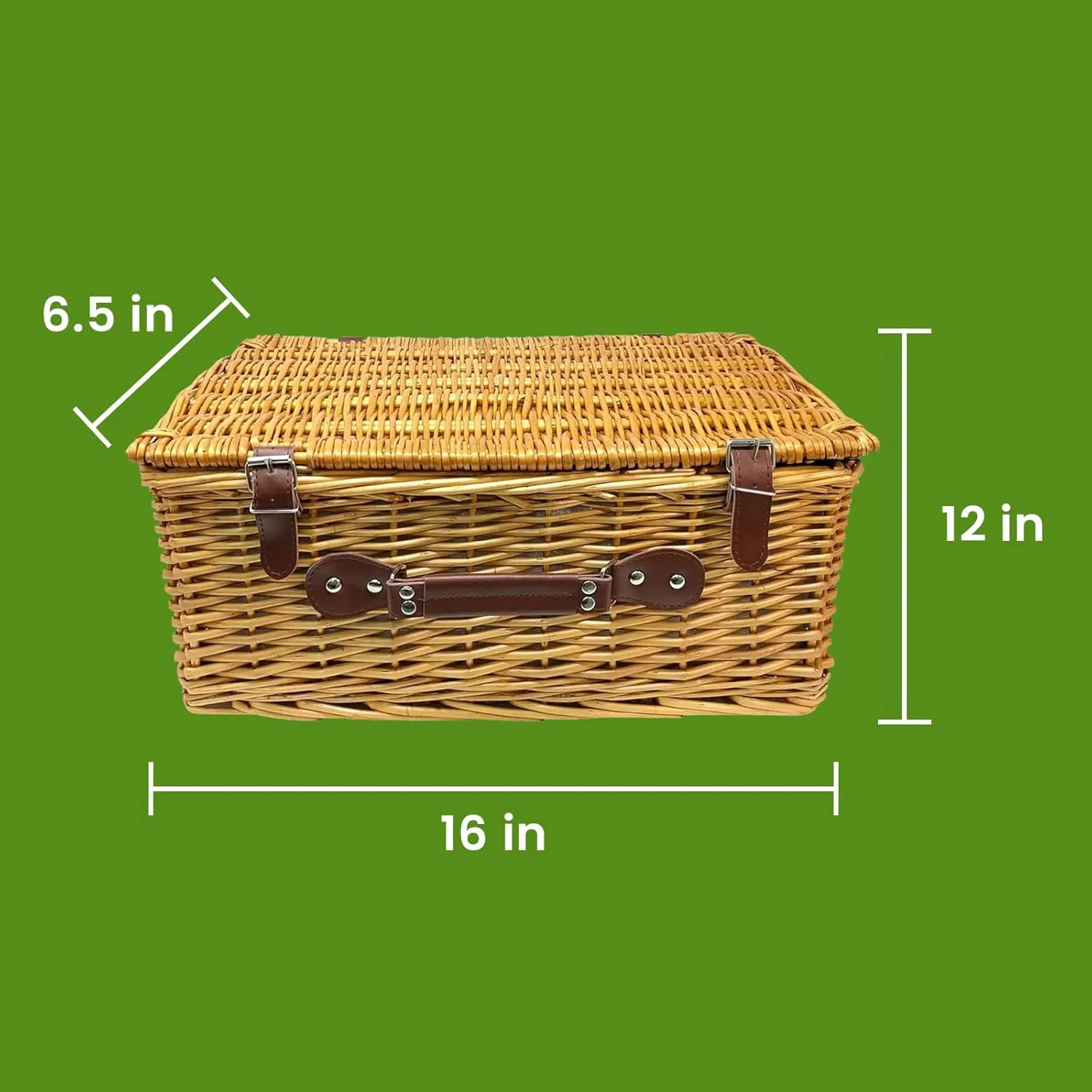 Nature Gear Picnic Basket, Wicker Basket with Handle for Outdoors, Insulated Woven Basket, Includes a Service Kit of Dinnerware & Wine Glasses, Picnic Basket Set for 4, Red & White