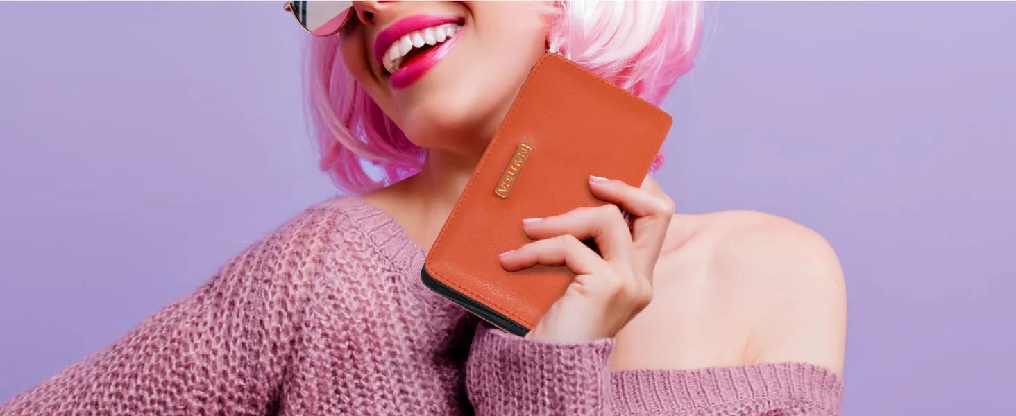 Nautica Seaside Slim Womens Wallet RFID Blocking Credit Card Holder, Coin Purse, Checkbook Organizer Clutch, Small Vegan Leather Wallet for Travel, Americana Stripe