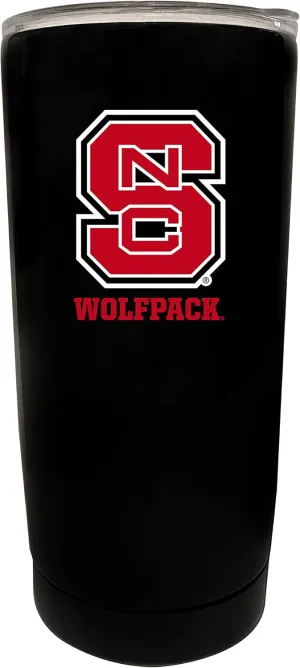NC State Wolfpack 16 oz Black Insulated Stainless Steel Tumbler Glossy brushed finish Officially Licensed Collegiate Product