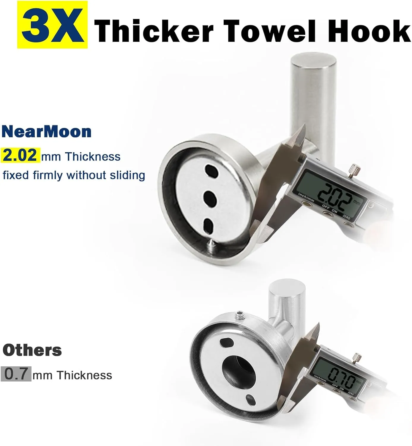 NearMoon Bath Towel Hooks- SUS 304 Stainless Steel Robe Hook Holder, Heavy Duty Coat Hook for Bathroom Livingroom Hotel Kitchen Garage, Wall Mounted- 4 Pack (Brushed Nickel)