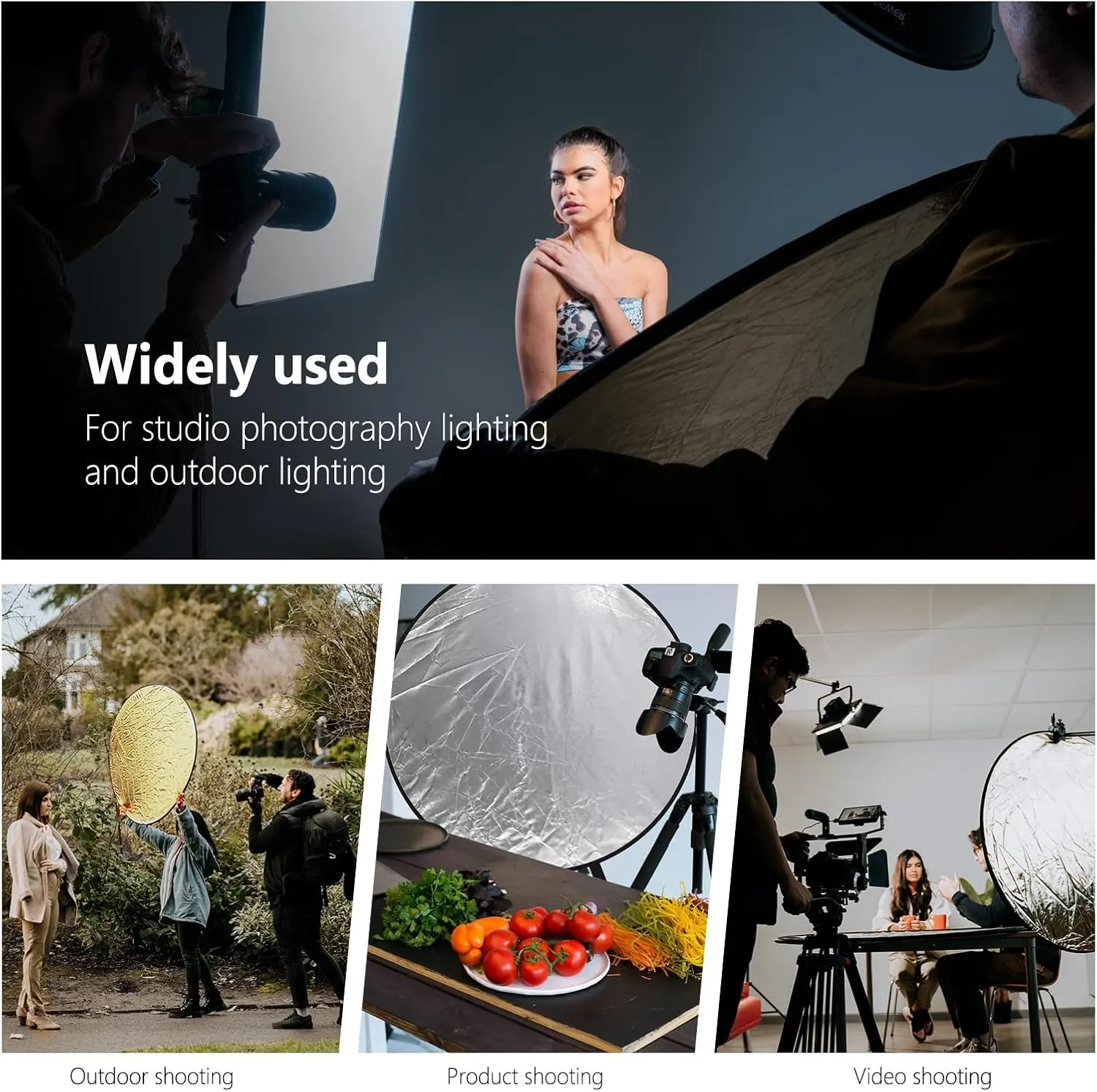 NEEWER 43 Inch/110 Centimeter Light Reflector Diffuser 5 in 1 Collapsible Multi Disc with Bag - Translucent, Silver, Gold, White, and Black for Studio Photography Lighting Outdoor
