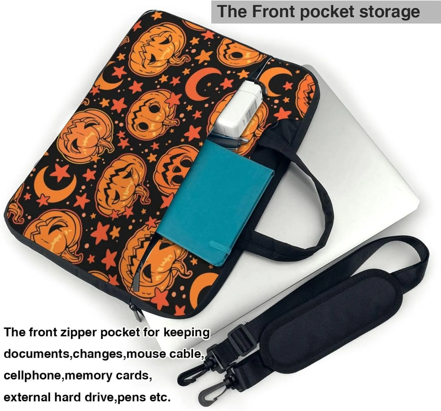 Neon Skull Glowing Eyes Laptop Bag Classic Slim Briefcase Messenger Bag, Spacious, Ergonomic