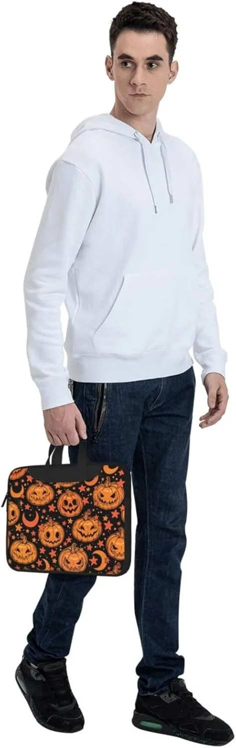 Neon Skull Glowing Eyes Laptop Bag Classic Slim Briefcase Messenger Bag, Spacious, Ergonomic