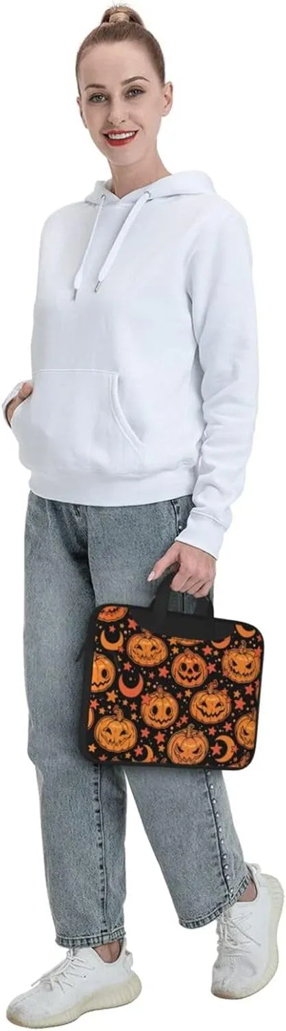 Neon Skull Glowing Eyes Laptop Bag Classic Slim Briefcase Messenger Bag, Spacious, Ergonomic