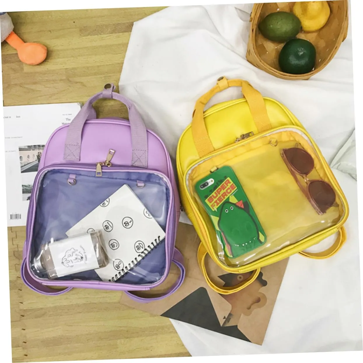 NOLITOY Pvc Candy Backpacks School Shoulder Bag for Girls Boys Adults Smooth Zipper and Spacious Design