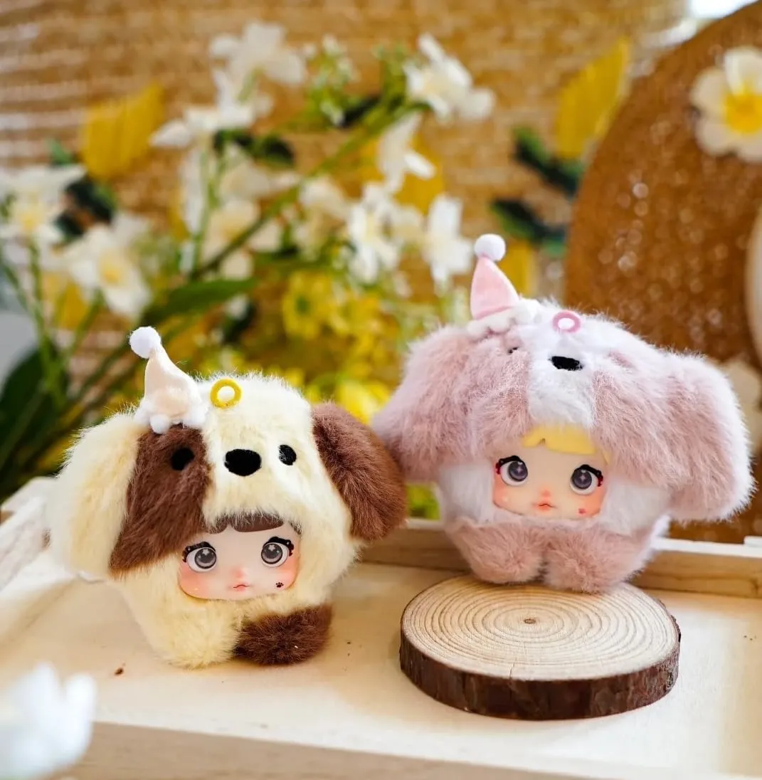 Nommi Baby Series Plush Blind Box Figures 8PCs Adorable Collectible Pendant for Bags & Keys, Modern Home Decoration