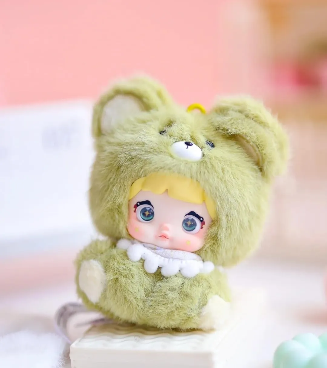 Nommi Baby Series Plush Blind Box Figures 8PCs Adorable Collectible Pendant for Bags & Keys, Modern Home Decoration