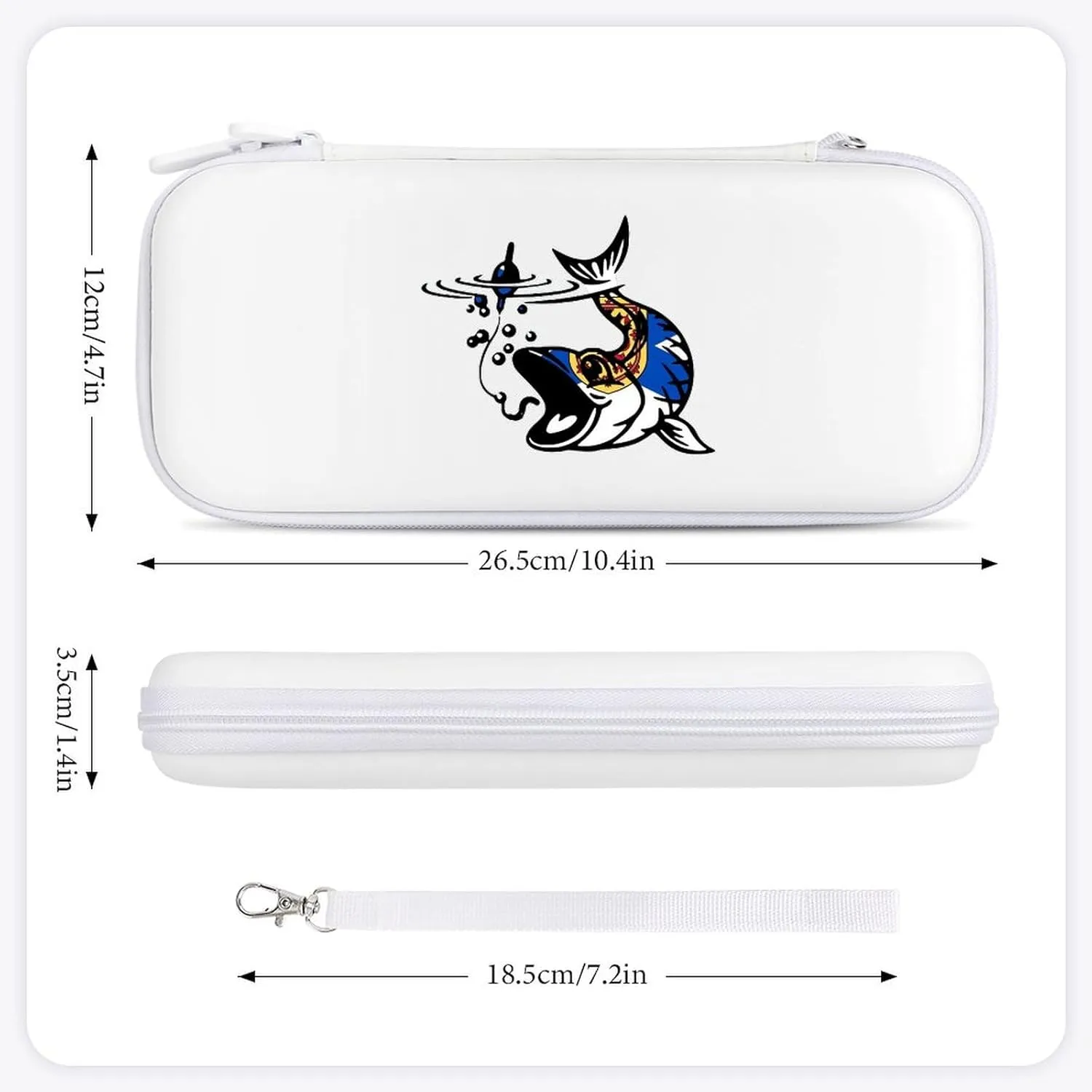 Nova Scotia Flag Fish Fishing Compatible with Switch Carrying Case Hard Travel Game Bag Pouch with 15 Games Accessories