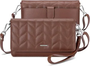 nuoku Women Small Crossbody Bag Cellphone Purse Wallet with RFID Card Slots 2 Straps