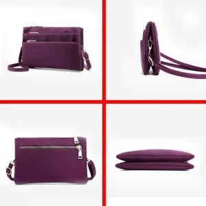 Nylon Small Cross Body Bags for Women Multi Pockets Phone Shoulder Bag Travel Mini Handbag Ladies Cross Body Bag (Dark Blue)