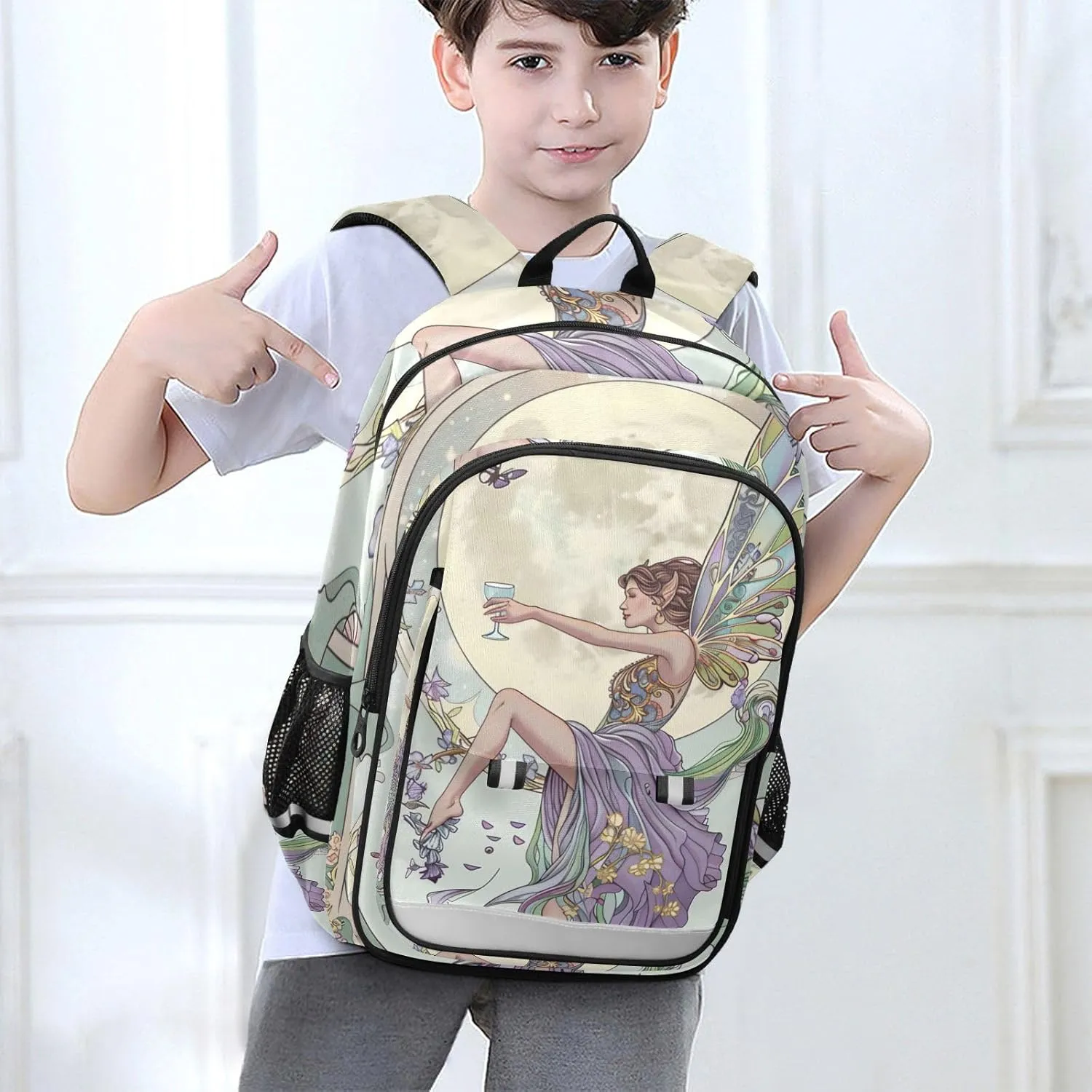 ODAWA Fairy Art Kids Backpacks Computer Backpack for Women Kids Bookbag Boys