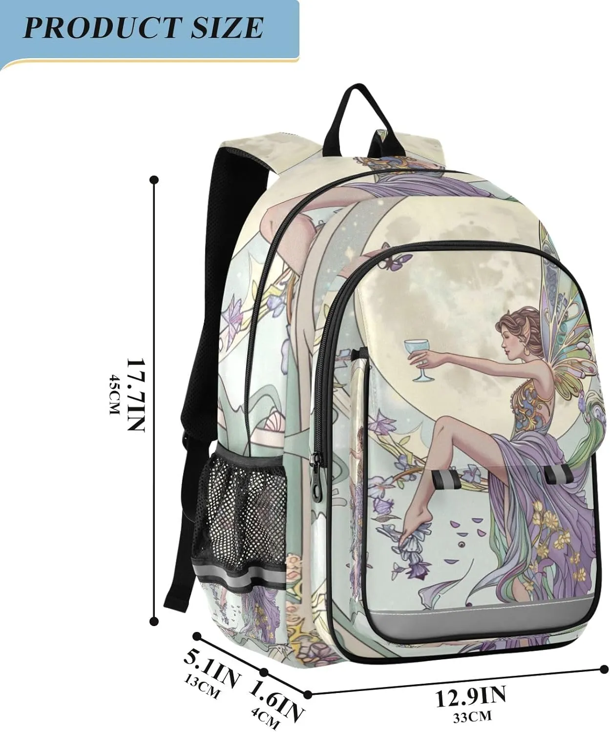 ODAWA Fairy Art Kids Backpacks Computer Backpack for Women Kids Bookbag Boys