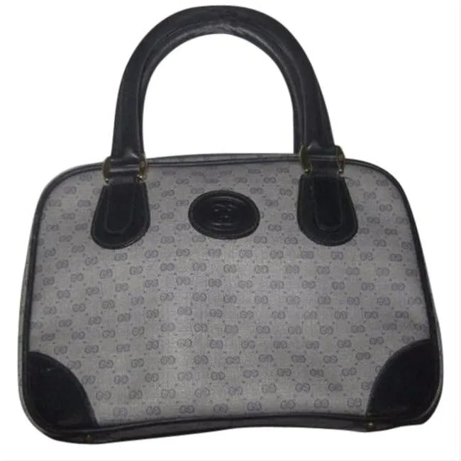 Of Vintage Logo G Shades Coated Blue Canvas Satchel Navy Limited-edition offer Gucci Small Global delivery Leather