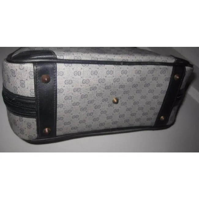 Of Vintage Logo G Shades Coated Blue Canvas Satchel Navy Limited-edition offer Gucci Small Global delivery Leather
