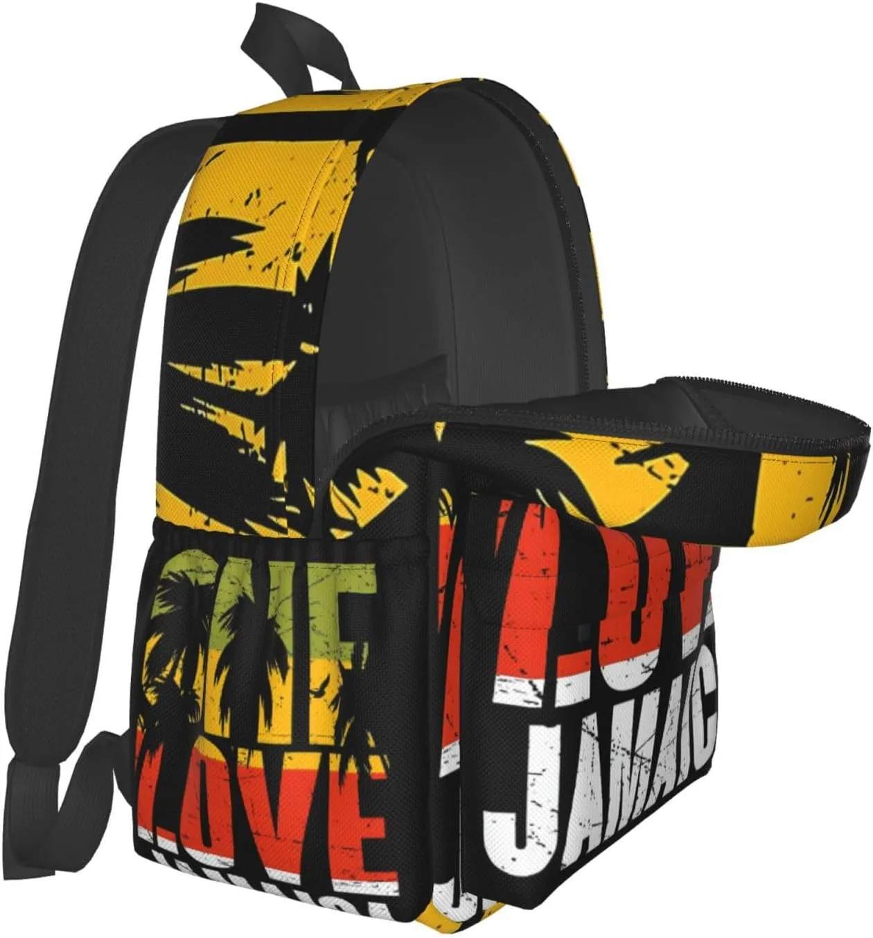 One Loves Jamaica Reggae Palms Backpack Double Shoulder Bag 15 Inch Laptop Bagpacks for Hiking Work Camping Travel