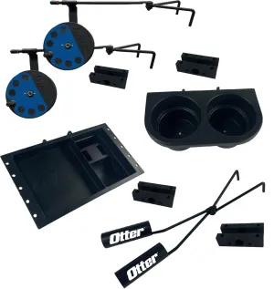 OTTER Outdoors Universal Hub Accessory Pack - Multi Shelf, Dual Cup Holder, Dual Rod Holder, (2) Rattle Reels