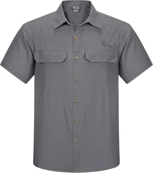 Outdoor Ventures Men's Lightweight Short Sleeve Fishing Shirt UPF 50 Button Down Quick Dry Cooling Hiking Travel Safari Shirt