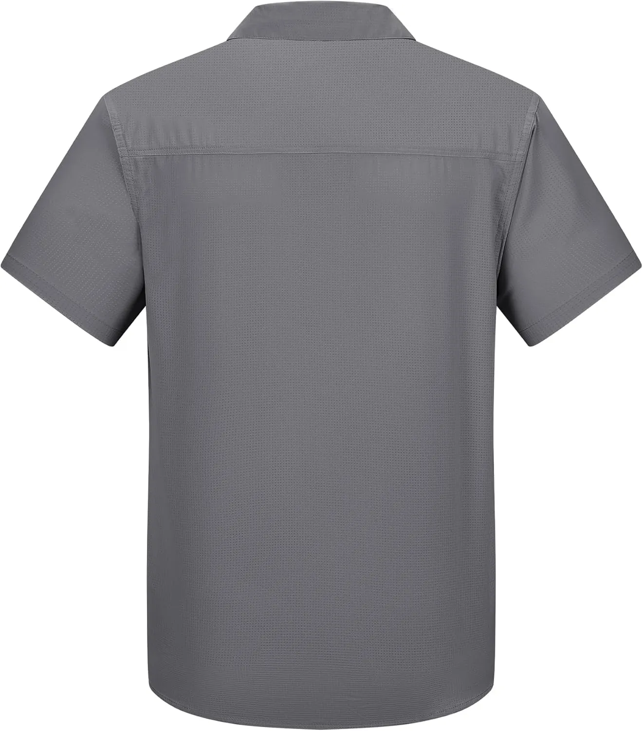 Outdoor Ventures Men's Lightweight Short Sleeve Fishing Shirt UPF 50 Button Down Quick Dry Cooling Hiking Travel Safari Shirt