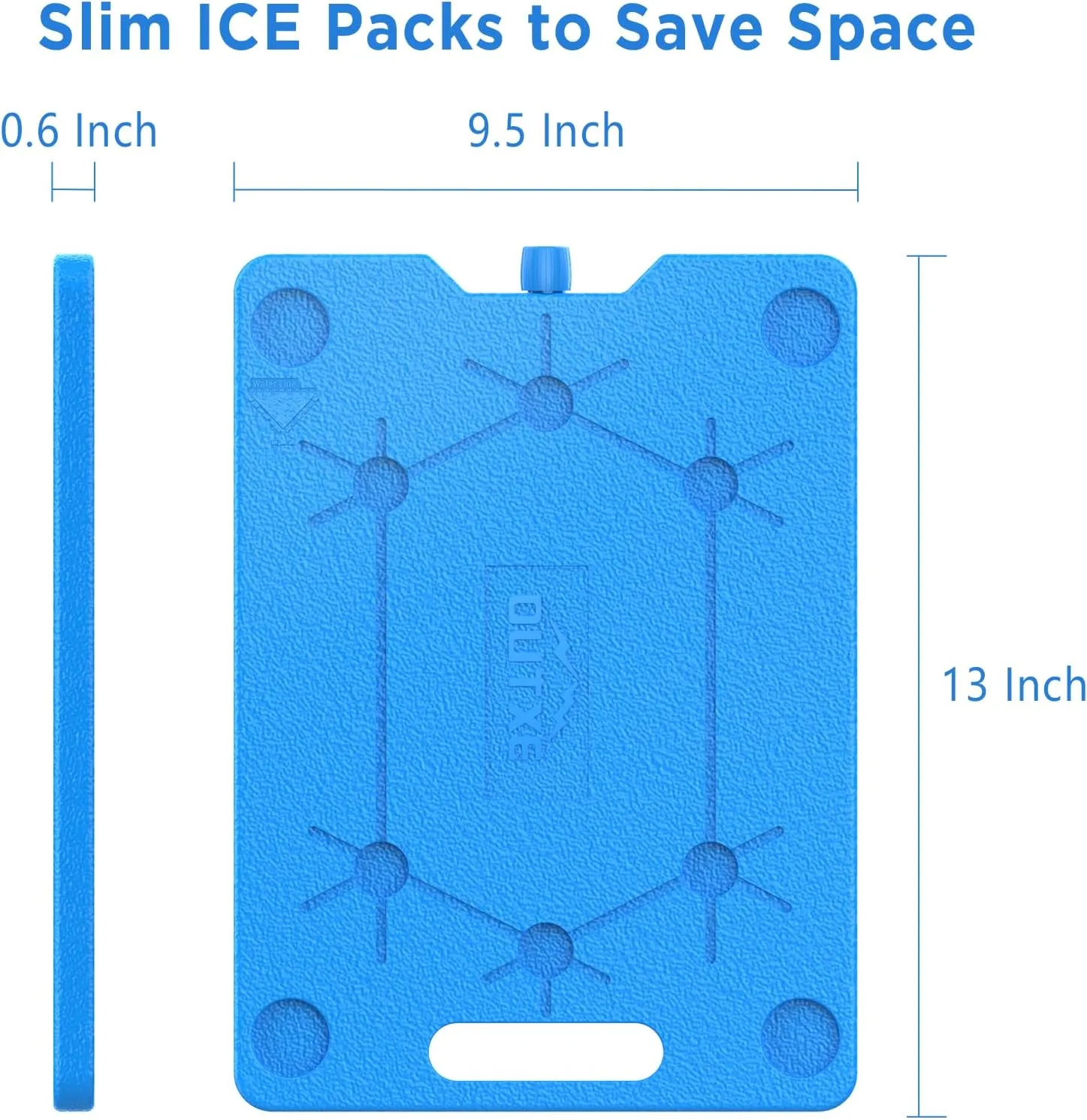 OUTXE Ice Packs for Coolers - Large- 10 x 13 Inch, Space Saving - Reusable, Long Lasting, Cold Freezer Packs for Coolers&Totes to Keep Food Fresh