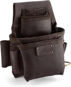 OX Tools Pro Oil-Tanned Leather Tool Pouch Set – Heavy-Duty Tool Belt Pouches for Carpenters, Drywallers, Framers & Electricians, Multi-Pocket, Reinforced Stitching & Hammer Holders