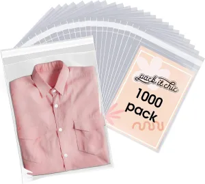 Pack It Chic - 9” X 12” (1000 Pack) Clear Resealable Polypropylene Bags - Fits A4, Letter Sized Documents, Marketing Materials - Self Seal