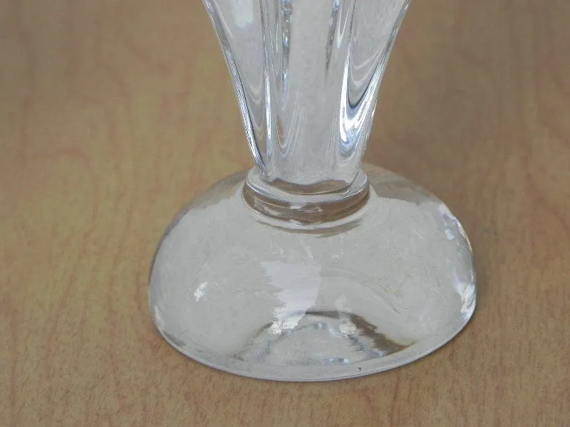 Pair Handblown Glass Flower Candle Stick Holders