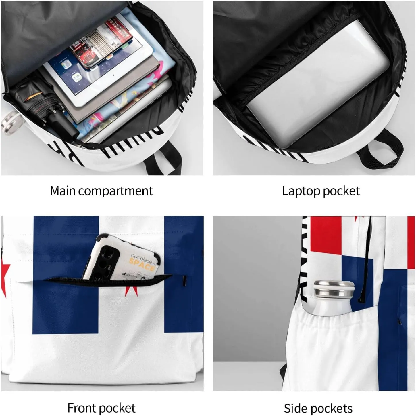 Panama flag Laptop Backpack Work Travel Backpacks Business Rucksack Casual Outdoor Daypack with Adjustable Strap Bags for Sports Office Gym Hiking