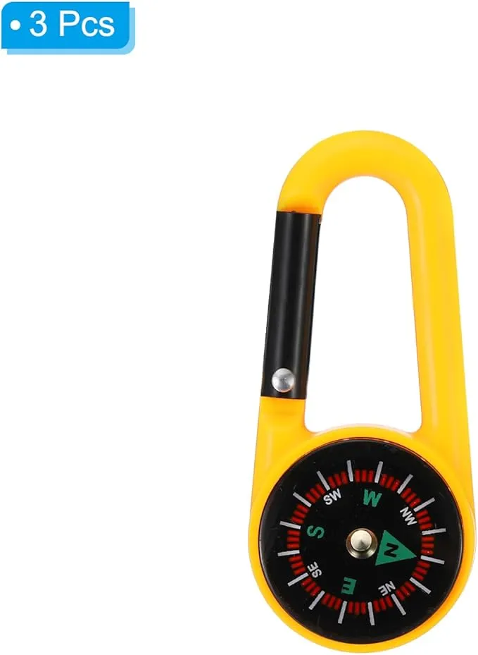 PATIKIL Compass, Buckle Compass Keychain Waterproof Survival Pocket Compass for Hiking Outdoor